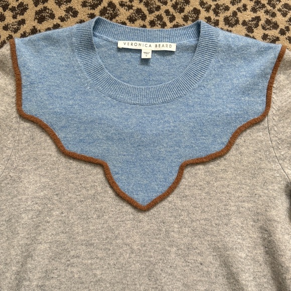 Veronica Beard Atty Crewneck Colorblock Cashmere Pullover Sweater - Picture 8 of 14